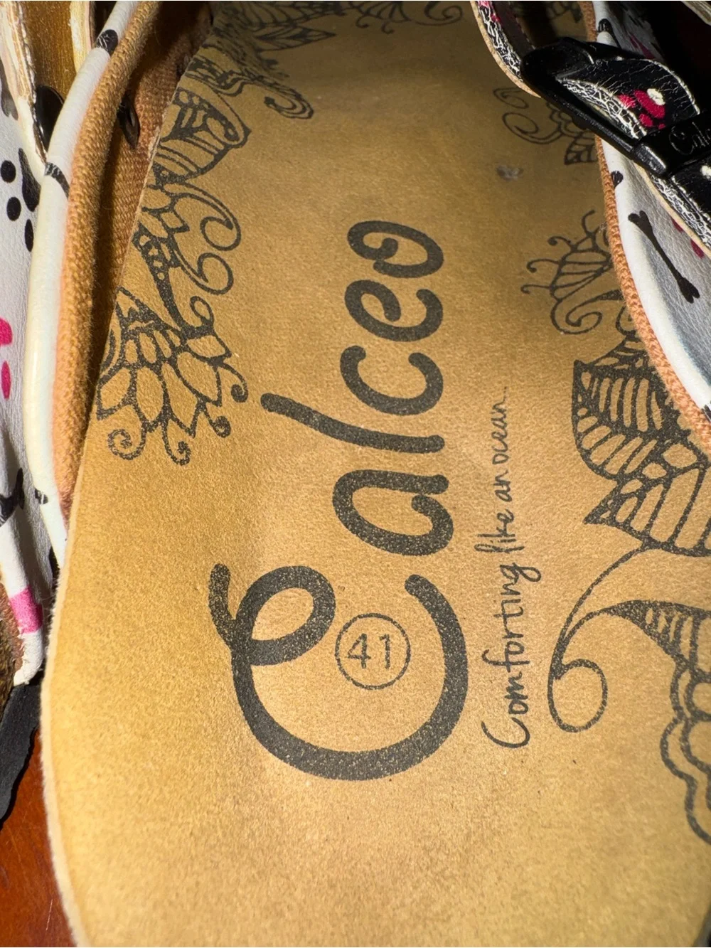 Calceo Dog Print Clogs EU 41 US 10 Leather Comfort Cute Slip On Sandals - Picture 9 of 9